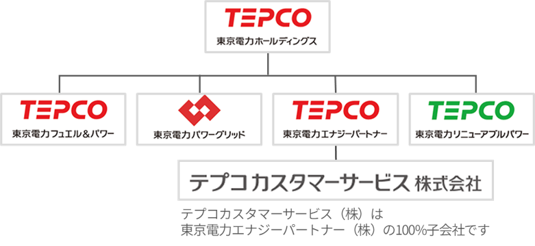 東京電力ホールディングス 東京電力カフュエル&パートナー 東京電力パワーグリッド 東京電力エナジーパートナー テプコカスタマーサービス